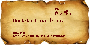 Hertzka Annamária névjegykártya